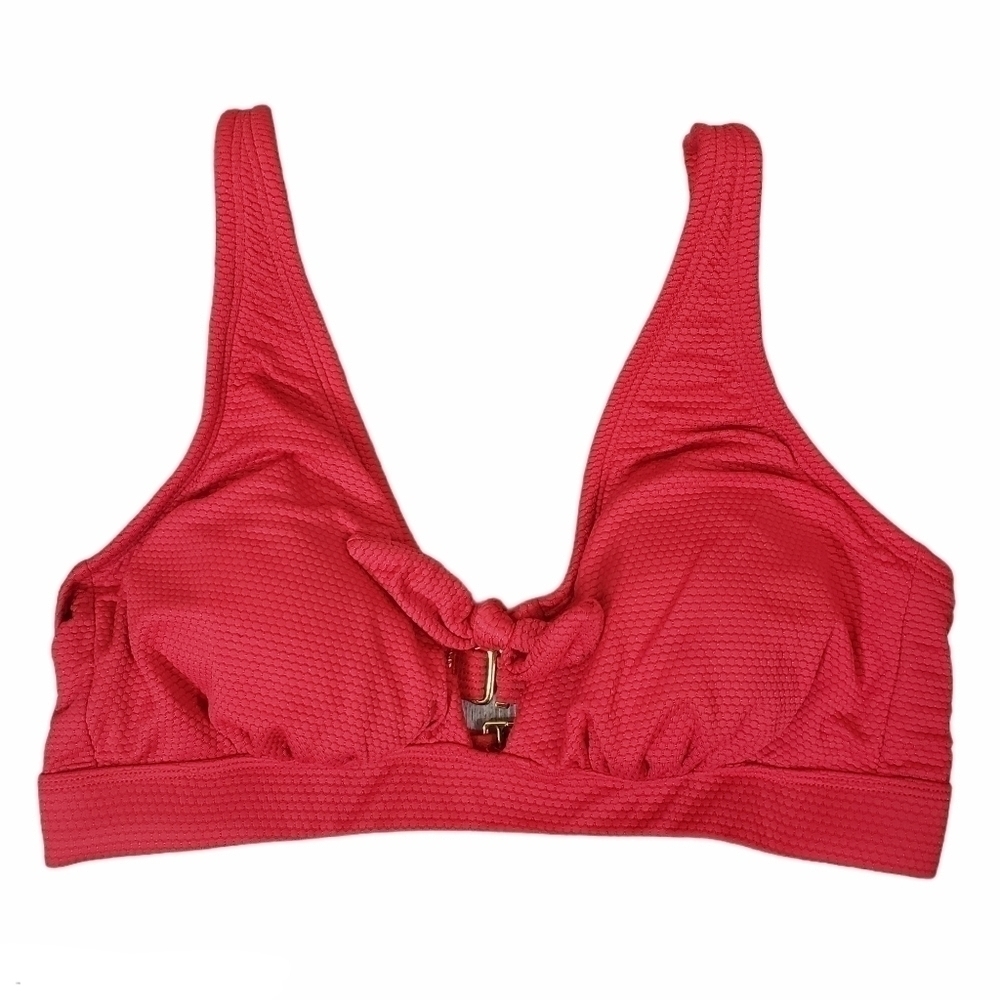 KONA SOL Textured Bikini Top Red Size M
